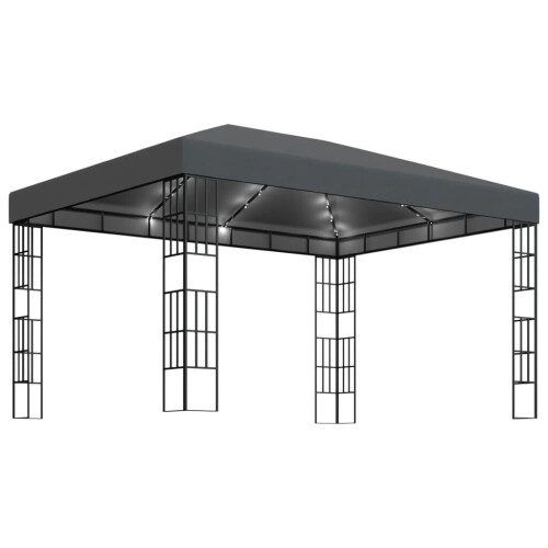 VidaXL vidaXL Pavillon mit LED-Lichterkette 3x4 m Anthrazit