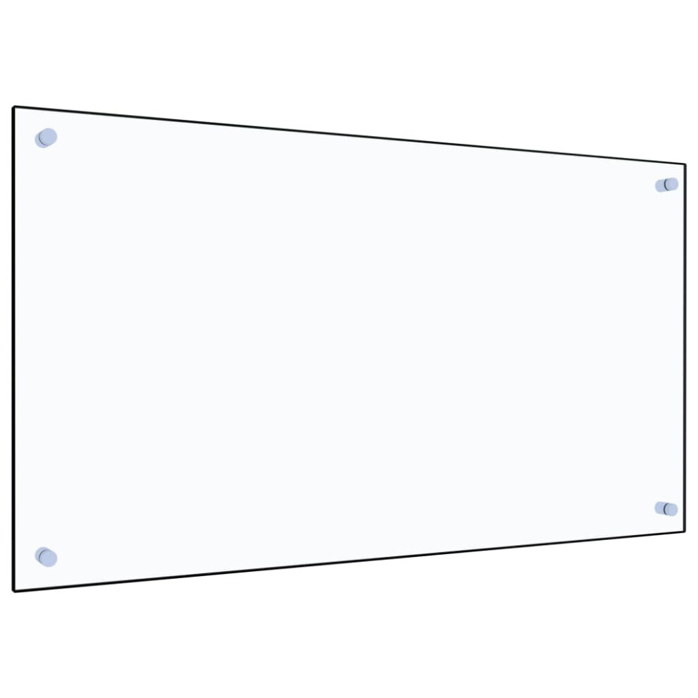vidaXL Kitchen Backsplash Wall Panel Transparent 90 x 50 cm Tempered Glass