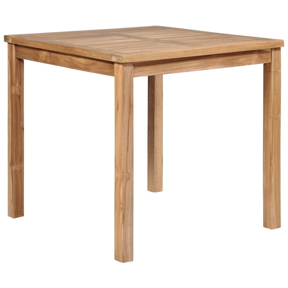 vidaXL Solid Teak Wood Garden Table 80cm Outdoor Furniture Patio Wooden Stand