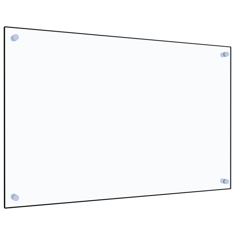vidaXL Kitchen Backsplash Wall Panel Transparent 80 x 50 cm Tempered Glass