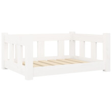 (white) vidaXL Dog Bed Wooden Pet Bed Dog Sofa Puppy Dog Pet Couch Solid Wood Pine