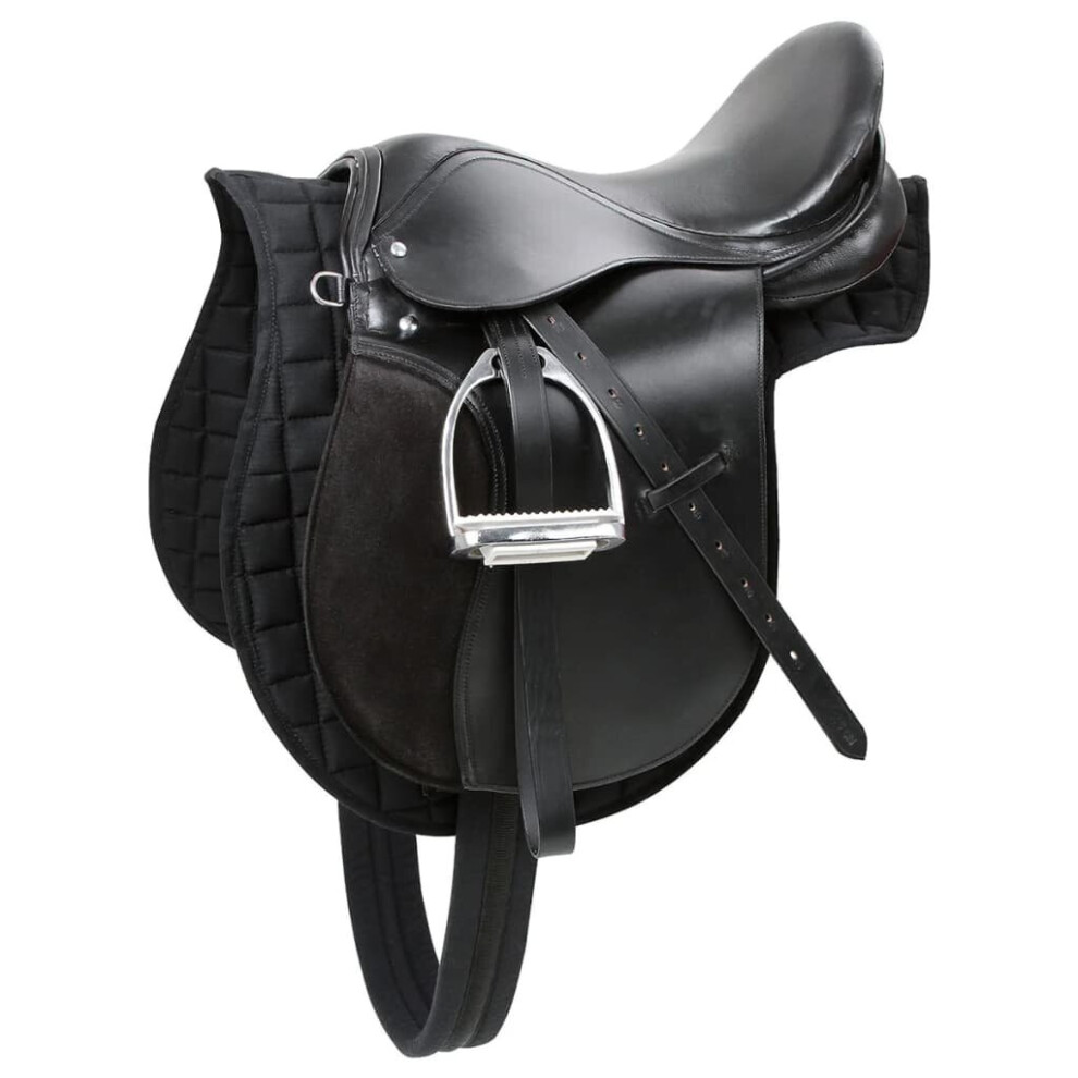 Kerbl Haflinger Saddle Leather Black Equestrian Stirrups Belts Girth 32285