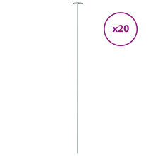 vidaXL 20x Garden Plant Stakes, Dark Green Steel 91 cm, Flower Support, 6 cm Ring - 319365
