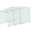 VidaXL vidaXL Three Piece Nesting Table Set Side Coffee Table Tempered Glass Clear 1