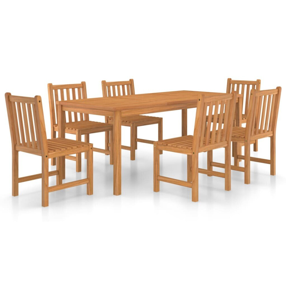 (7) vidaXL Solid Wood Teak Garden Dining Set Patio Table Furniture Multi Models