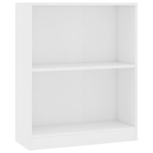 vidaXL White 2-Tier Bookshelf & Standing Cabinet | Durable Engineered Wood, 60x24x74.5 cm, 800855