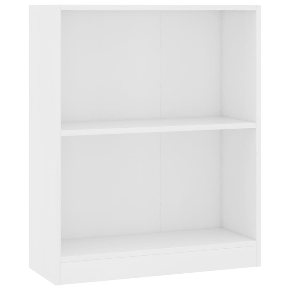 vidaXL Bookshelf White Engineered Wood Book Rack Standing Cabinet Furniture