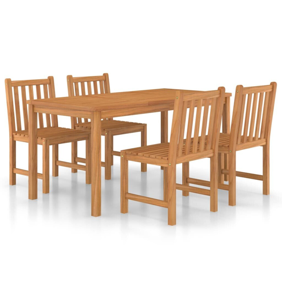 (5) vidaXL Solid Teak Wood Garden Dining Set Patio with/without Armrest 5/7 Piece