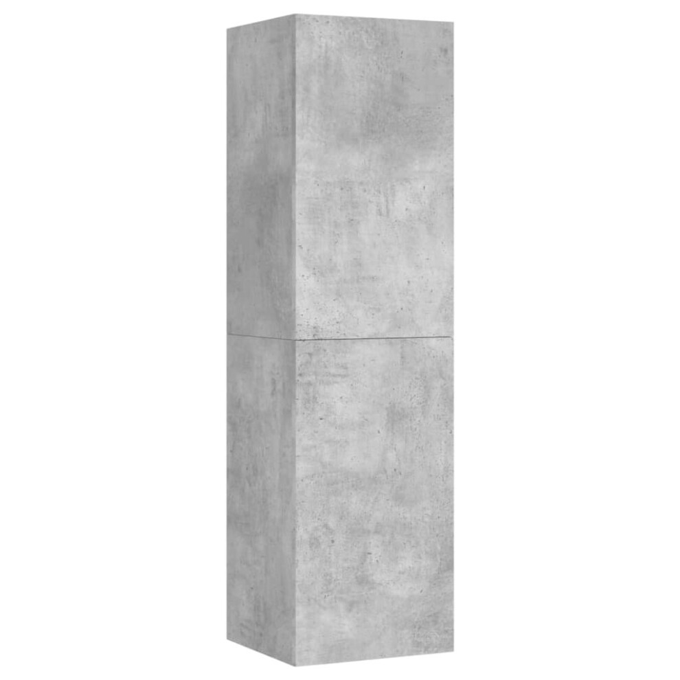 vidaXL TV Cabinet Concrete Grey Engineered Wood Wall Mounted Stand Living Room