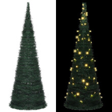 vidaXL Pop-up String Artificial Pre-lit Christmas Tree Artificial Tree Green