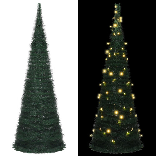 VidaXL vidaXL Pop-up String Artificial Pre-lit Christmas Tree Artificial Tree Green