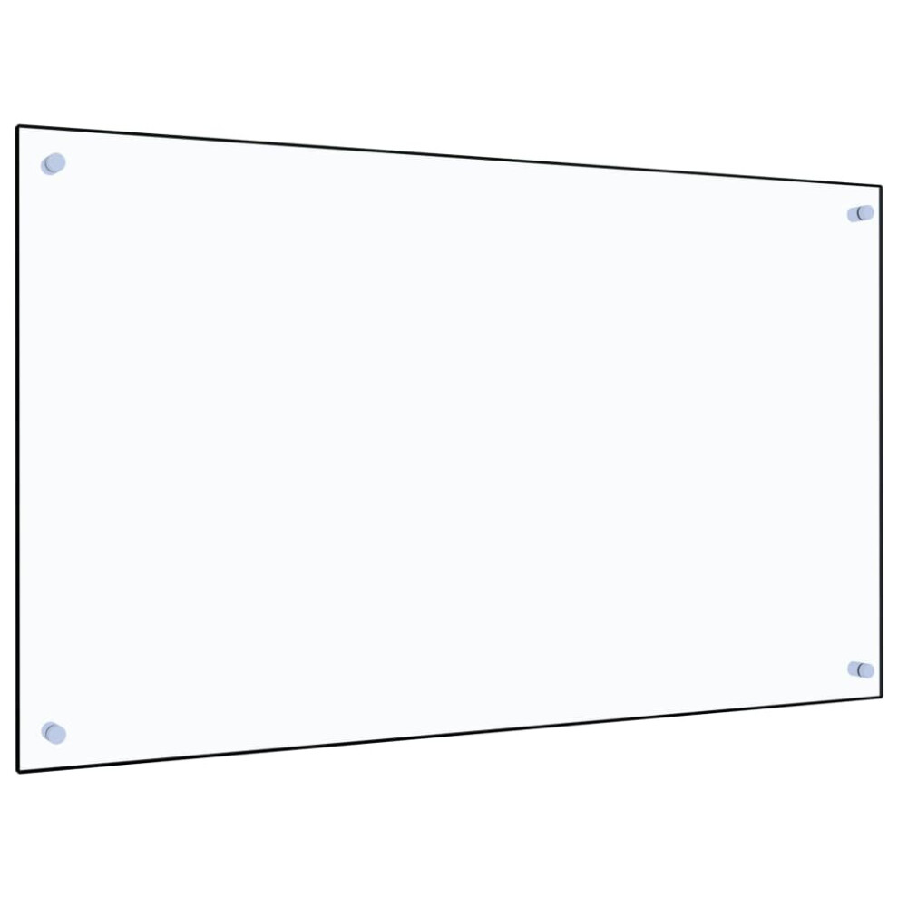 vidaXL Kitchen Backsplash Wall Panel Transparent 100 x 60 cm Tempered Glass