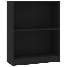 vidaXL Bookshelf Black Engineered Wood Standing Shelf Storage Cabinet Rack