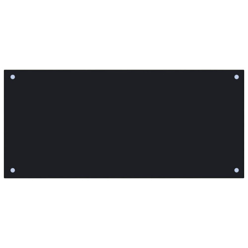 VidaXL vidaXL Kitchen Backsplash Kitchen Wall Panel Black 90 x 40 cm Tempered Glass 1