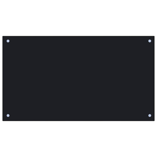 VidaXL vidaXL Kitchen Backsplash Kitchen Wall Panel Black 90 x 50 cm Tempered Glass 1