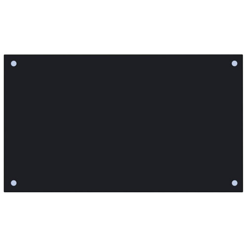 VidaXL vidaXL Kitchen Backsplash Kitchen Wall Panel Black 70 x 40 cm Tempered Glass 1