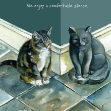 Cat Sat In Silence Little Dog Laughed Greeting Card Blank Inside Any Occasion