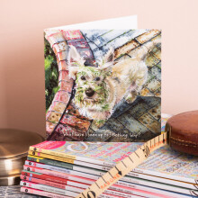 Green Face Scottie Little Dog Laughed Greeting Card Blank Inside Any Occasion