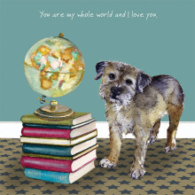Border Terrier World Little Dog Laughed Greeting Card Blank Inside Any Occasion