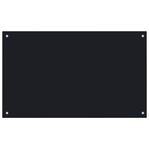 VidaXL vidaXL Kitchen Backsplash Kitchen Wall Panel Black 100 x 60 cm Tempered Glass 1