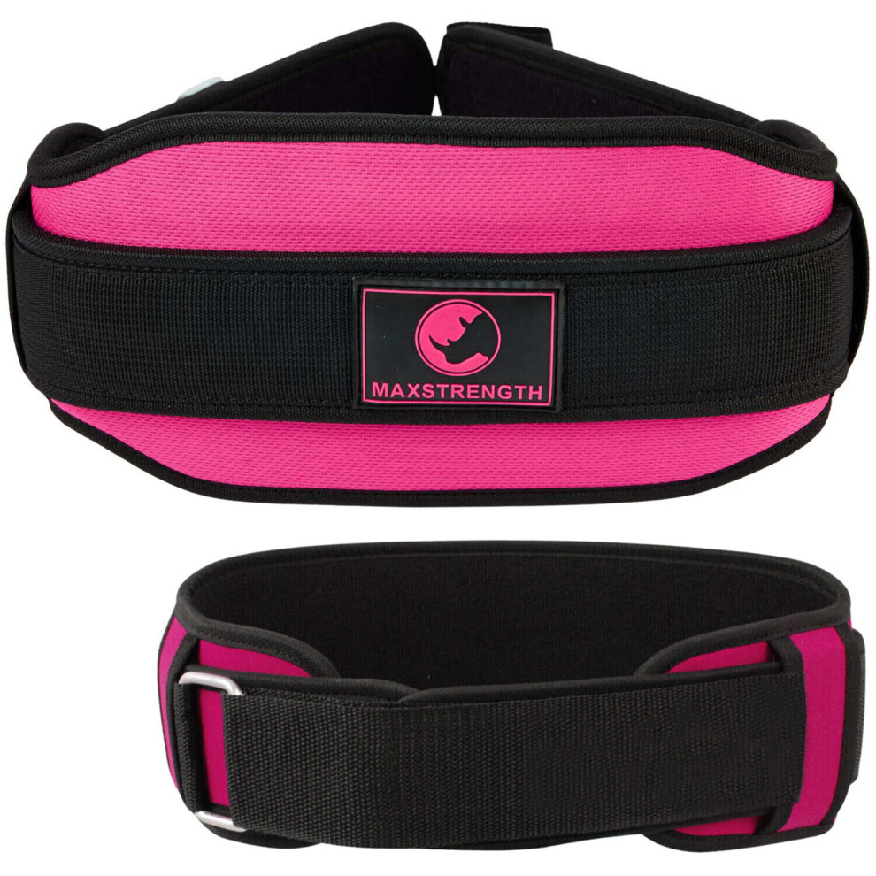 (Pink, Small) Weight lifting Gym Belt powerlifting Curved belt