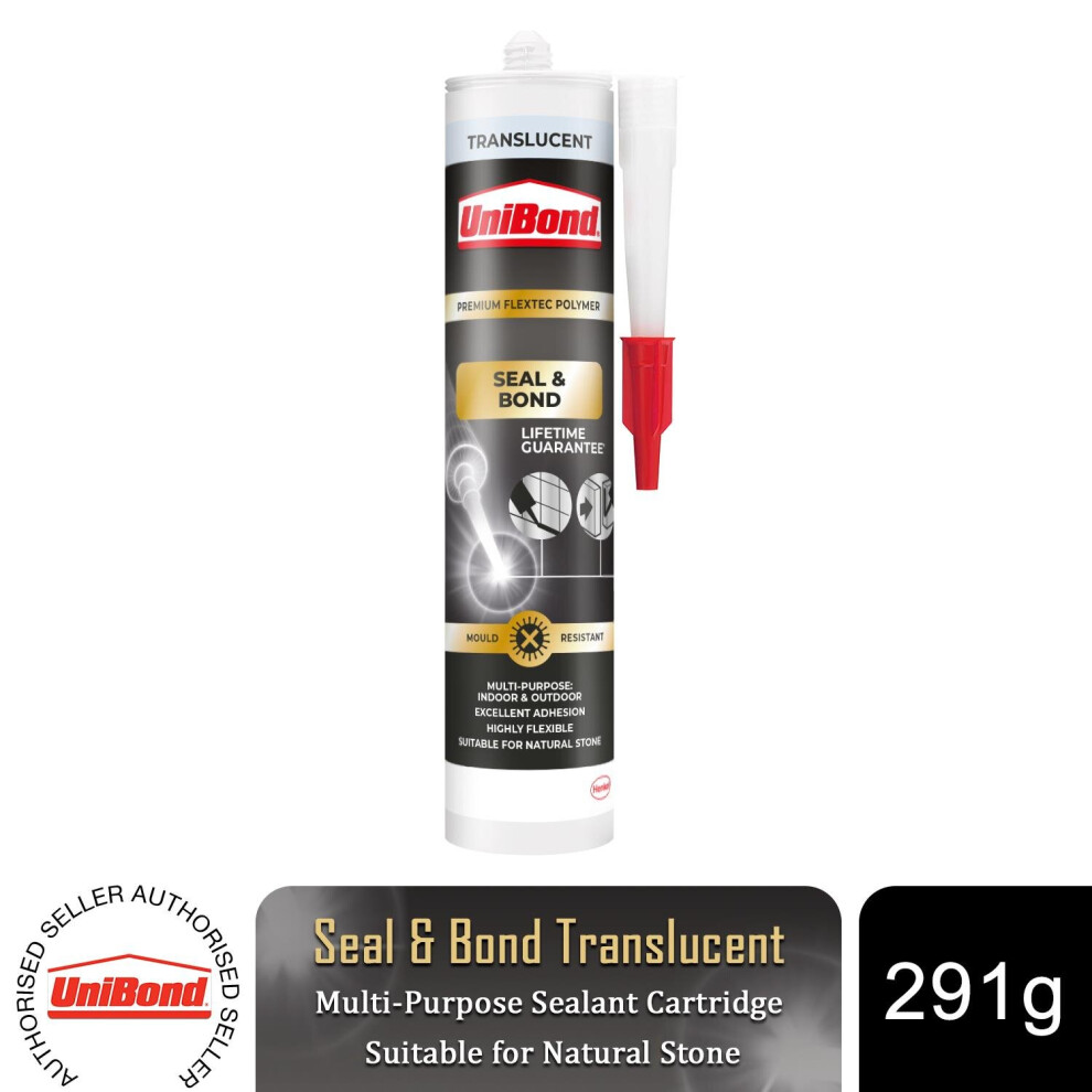 Unibond Seal & Bond Sealant Cartridge Translucent Adhesive, 291g