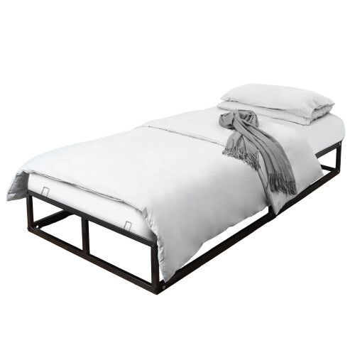 House of Home (Single, Black) Extra Strong Platform Bed Frame -  Heavy Duty Support, Easy Assembly