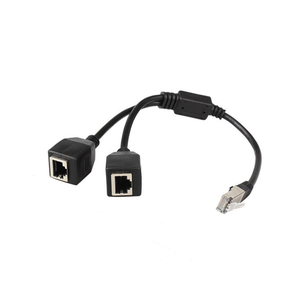 RJ45 Ethernet Splitter Cable,1 Male to 2 Female Ethernet Connector Cable Suitable Cat5, Cat6 LAN Ethernet Socket Adapter