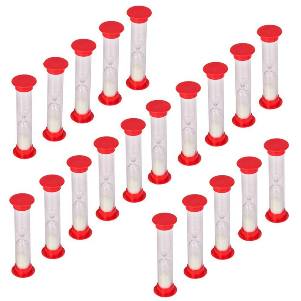30 Sec Sand Timer Hourglass Sandglass Clock Countdown Bulk Toy Set Kids Games Pack of 20 (White Sand)