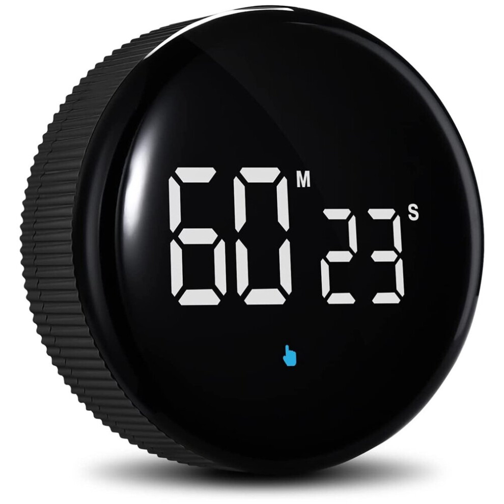 Rechargeable Kitchen ,Magnetic Productivity Timer with LED Display,Digital Classroom Visual Timer for Kids(Black)