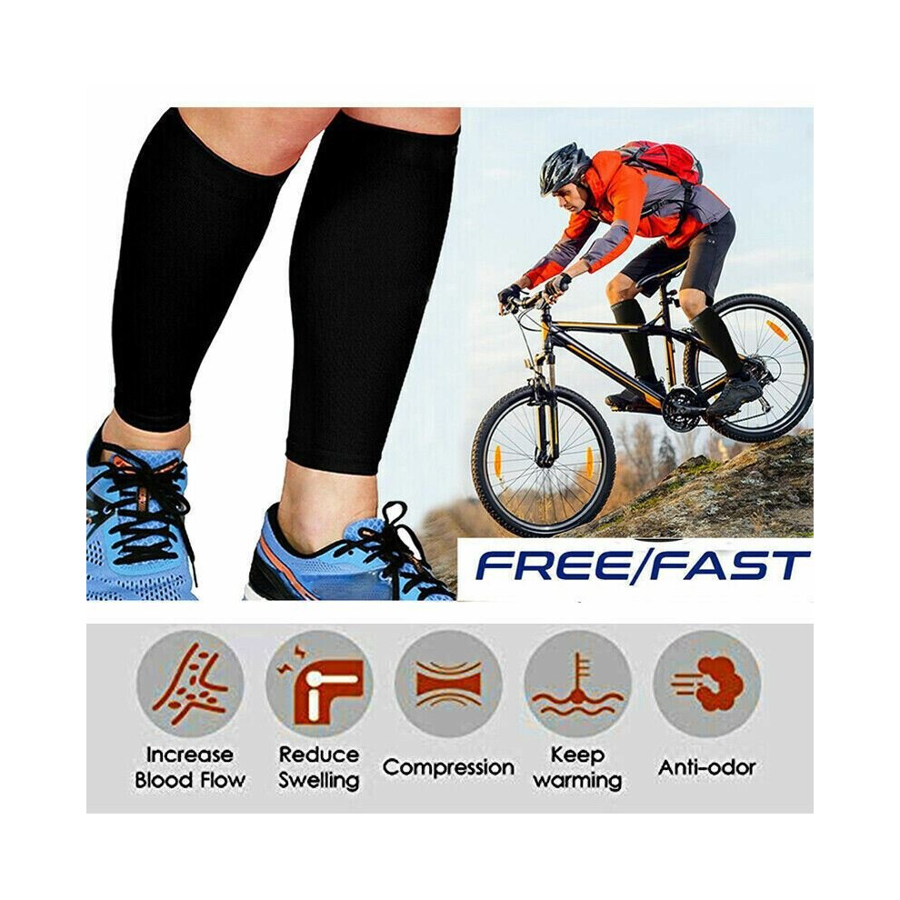 (Pair) Calf Compression Socks Sleeves Shin Running Tights Foot Pain Relief Travel