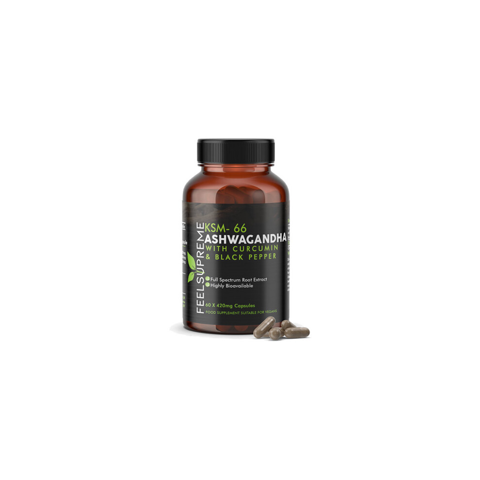 Feel Supreme 25200Mg Ksm66 Ashwagandha With Curcumin Capsules - 60 Caps