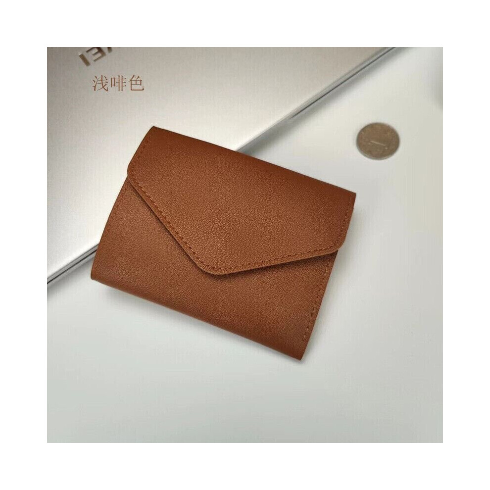 (Style 1 Brown) PU Leather Slim Thin Credit Card Holder Mini Wallet Case ID Holder Travel Card