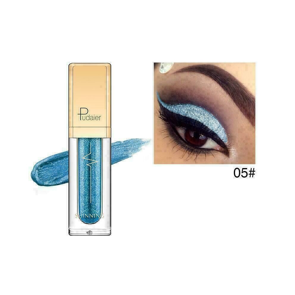 (5) Pudaier Glitter Shimmer Metallic Eyeshadow Liquid Eyeliner Pigment Beauty Makeup