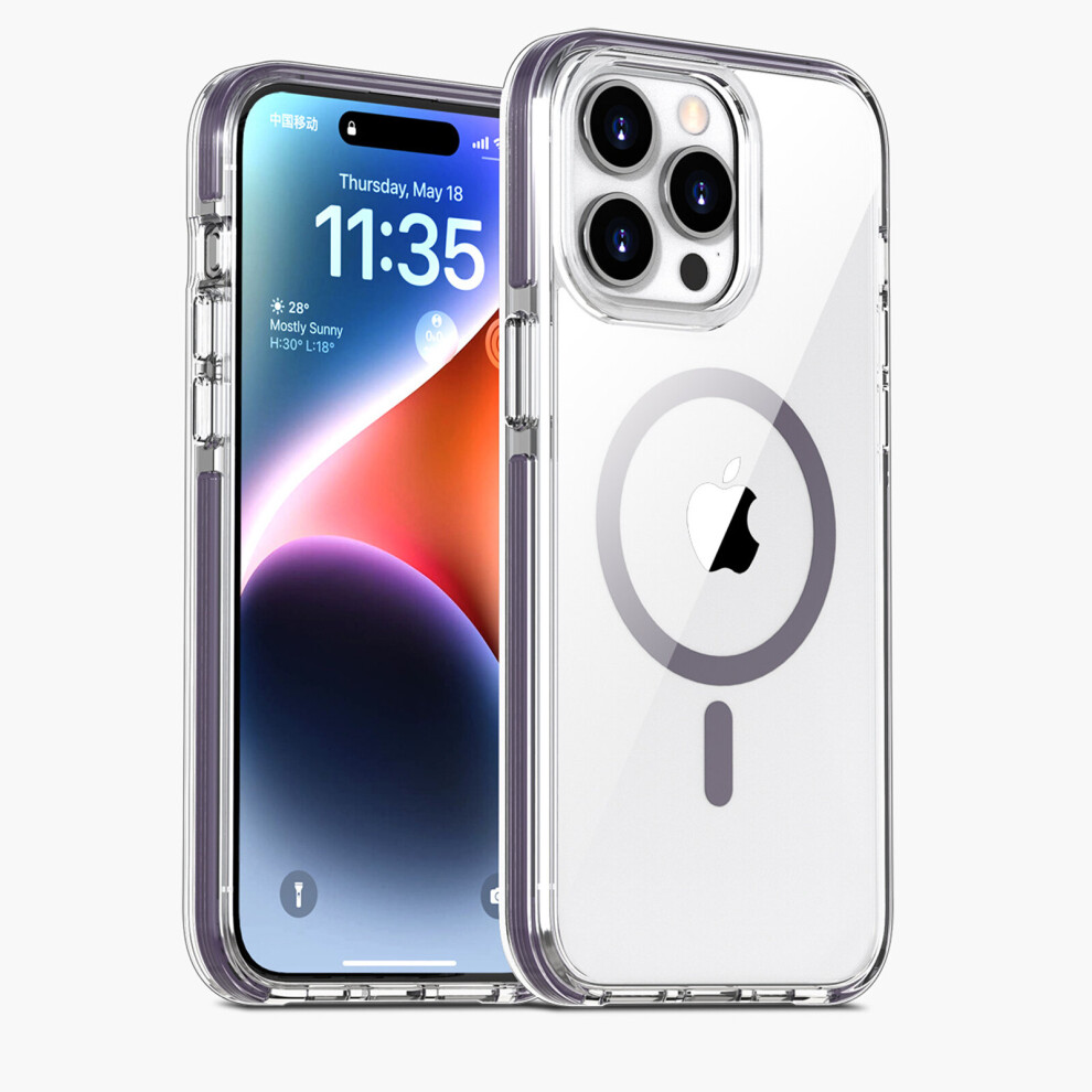 Photos - Case for iPhone 15 Pro Max/15 Ultra 6.7 Clear Compatible with MagSafe, Magnetic Slim PC Cove(for iPhone 15 Pro Max, purple)