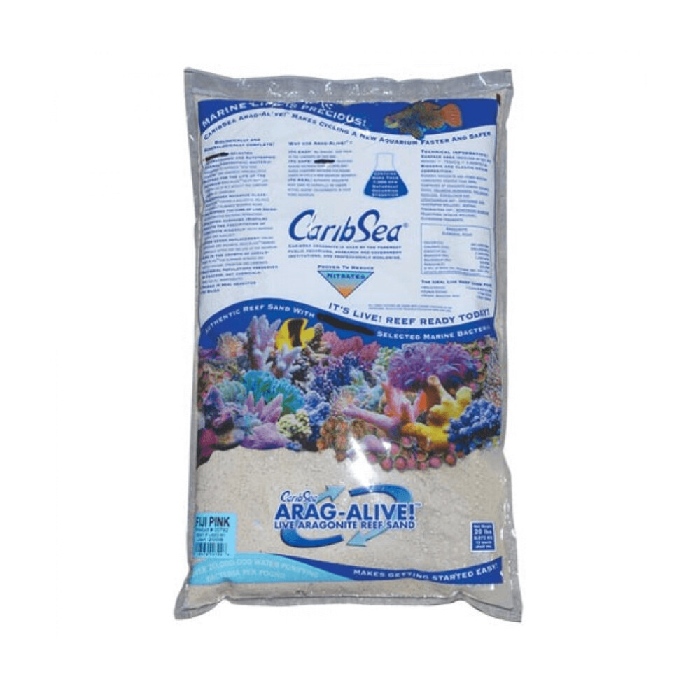 (CaribSea Arag-Alive Live Reef Sand Fiji Pink 10lb (4.5kg)) CaribSea Arag-Alive Live Reef Sand Fiji Pink