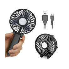 Hand Held Fan,Portable Handheld USB Rechargeable Fans with 3 Speeds (Black)