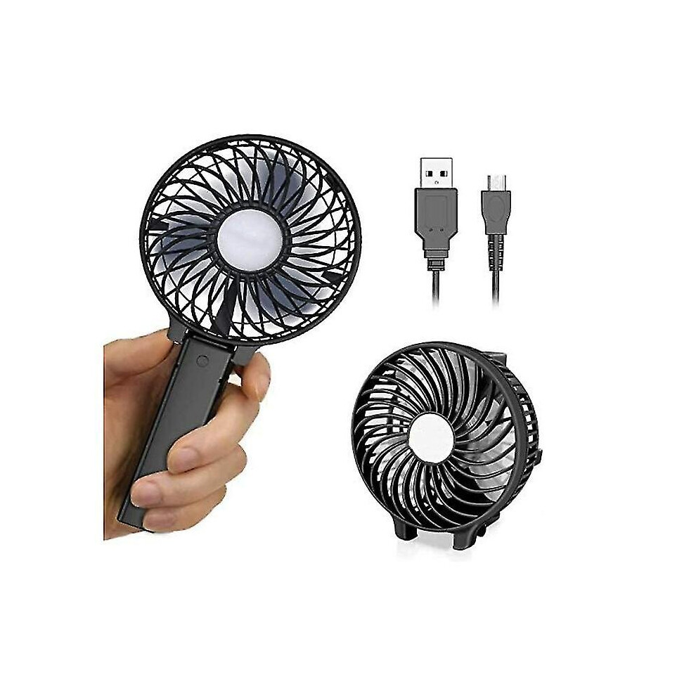 Hand Held Fan,Portable Handheld USB Rechargeable Fans with 3 Speeds (Black)