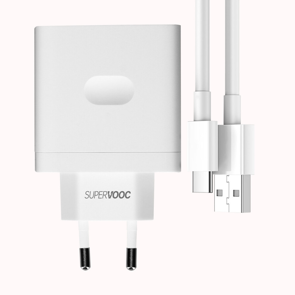 Oppo USB Charger SuperVOOC 65W with USB to USB-C Cable VCA7GACH Model