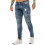 Ze Enzo (32W/30L, Blue) Enzo Mens Super Slim Stretch Jeans 1
