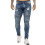 Ze Enzo (32W/30L, Blue) Enzo Mens Super Slim Stretch Jeans 2