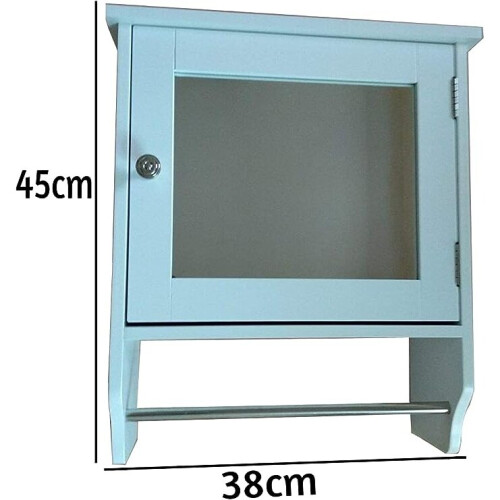 Wall Mirror Single Door Shelf With Towel Holder