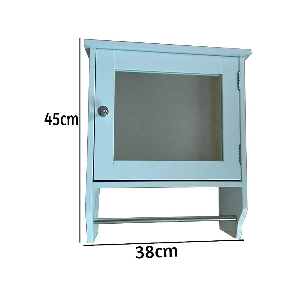 Wall Mirror Single Door Shelf With Towel Holder