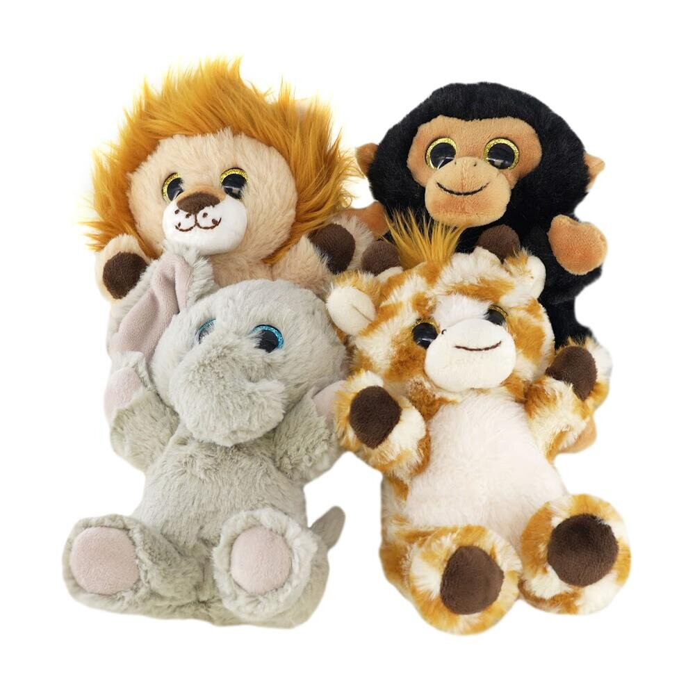 The Magic Toy Shop 4 Stuffed Wild Animals Kid Toys Safari Set of Soft Plush Children Teddy Toys