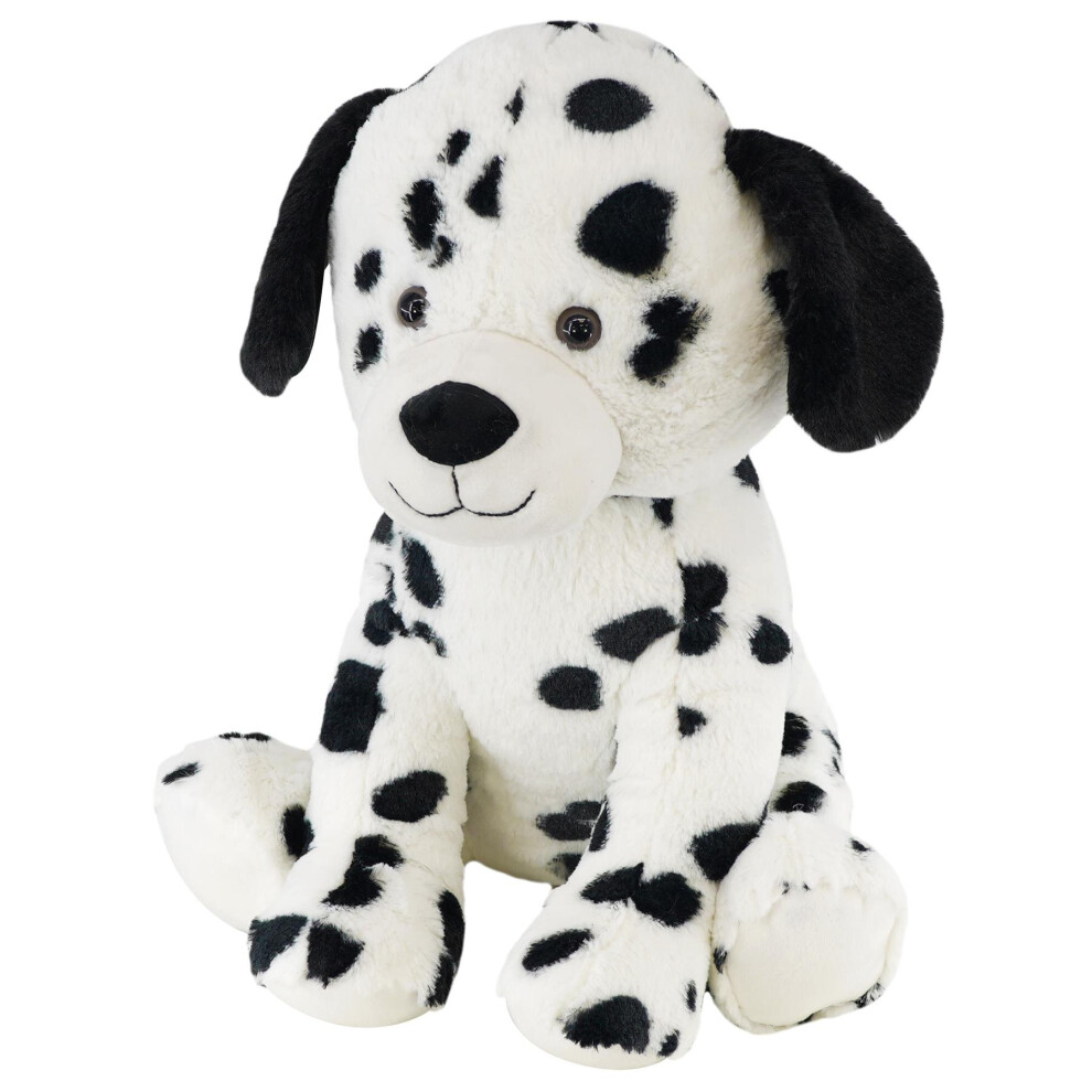 15" Plush Puppy Soft Dalmatian Dog Cuddly Toy Seated Stuffed Pet Animal Teddy