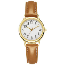 (Brown) Quartz Women Analog Wrist Watch Strap Casual Leather Fashion Gift Decoration