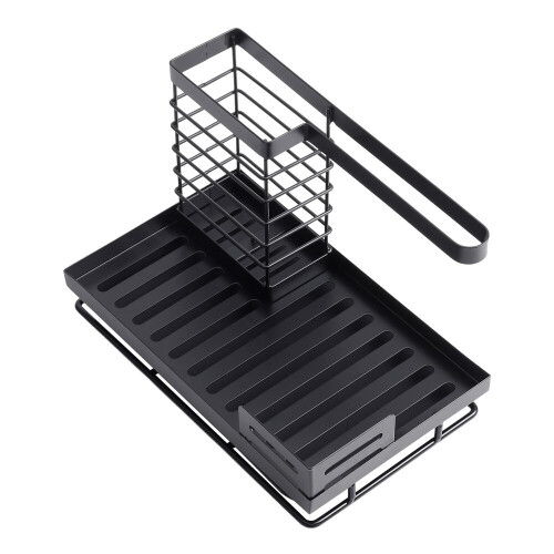 Living And Home Black Steel Kitchen Sink Caddy Organizer 2