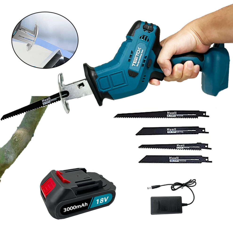 21V Cordless Reciprocating Saw Saber Saw+3A Battery-Makita Compatible