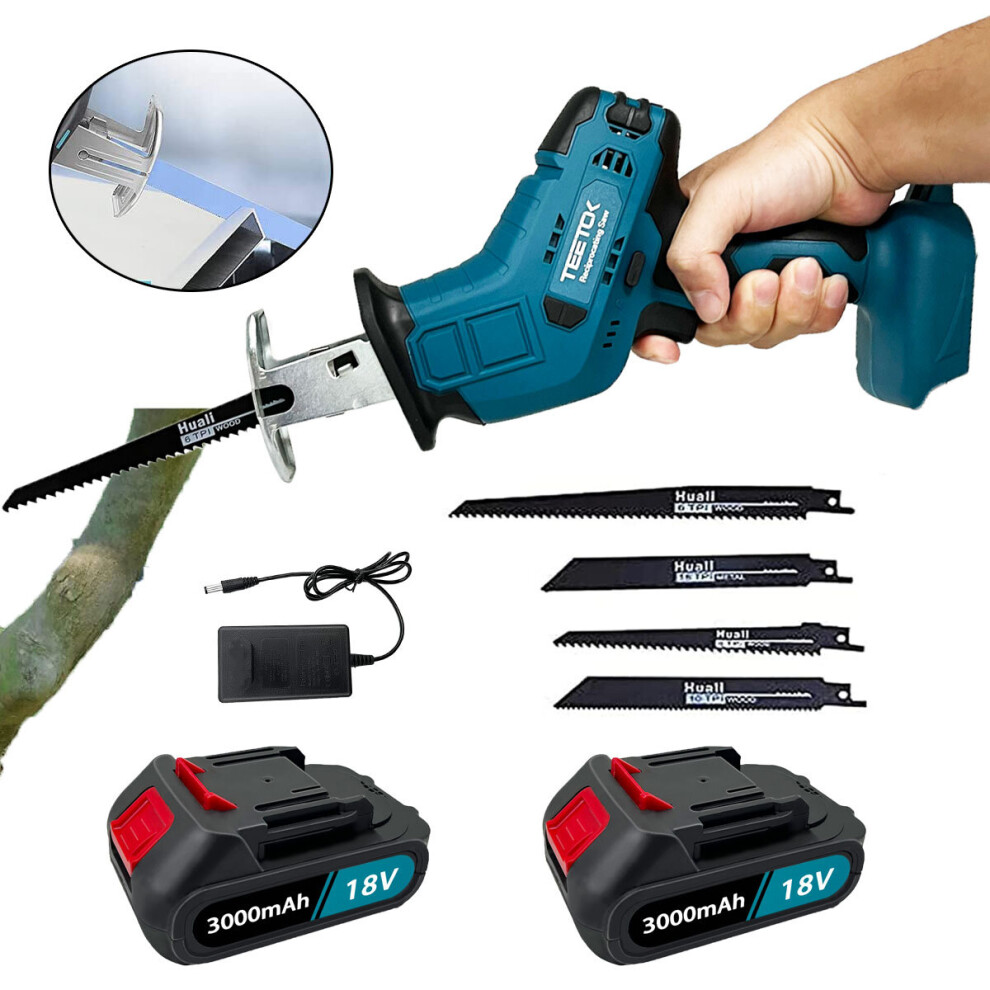 21V Cordless Reciprocating Saw Saber Saw+2x Battery-Makita Compatible