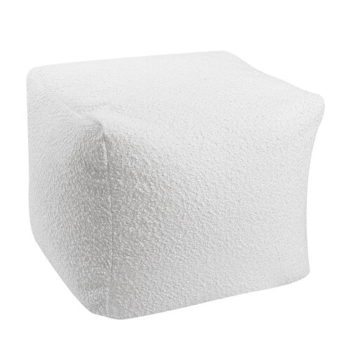Living And Home Unstuffed Square Pouf Cover Ottoman Footstool, White 2
